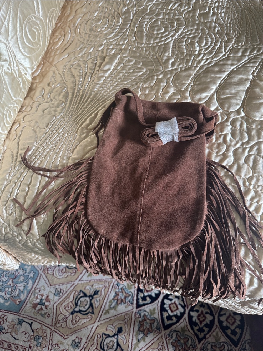 Fringe Suede/ Leather Crossbody Bag - Brown NWOT. - Picture 5 of 7